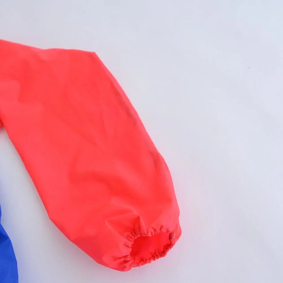 Vintage Pch Neon Orange Blue Waterproof Nylon Hooded Half Zip Windbreaker Jacket - Picture 4 of 10